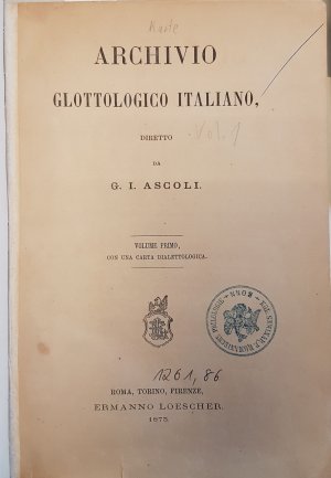 antiquarisches Buch – Ascoli, G.I – Archivio glottologico italiano (65 vols./ 65 Bände) - Vol.1 (1875) - 65 (1980).