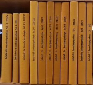 Zeitschrift für Gesundheitspsychologie (20 Jahrgänge) - hier vorhanden: Jg.1 (1993) - 20 (2012).