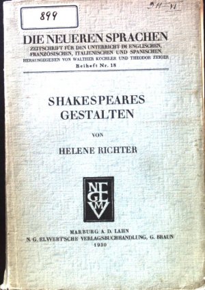 antiquarisches Buch – Helene Richter – Shakespeares Gestalten. Die neueren Sprachen ; Beih. Nr 18