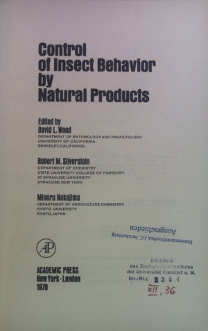 antiquarisches Buch – Wood, David L – Control of Insect Behavior by Natural Products.