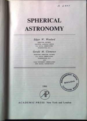 antiquarisches Buch – Woolard, Edgar W – Spherical Astronomy.