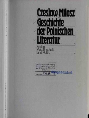 Geschichte der polnischen Literatur.