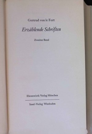 Erzählende Schriften; Zweiter Teil