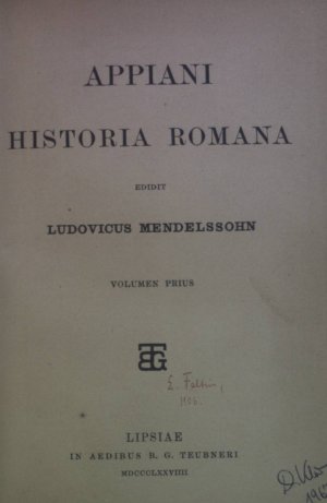 antiquarisches Buch – Ludovicus Mendelssohn – Appiani Historia Romana.