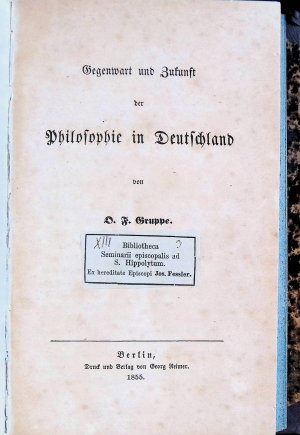 Gegenwart und Zukunft der Philosophie in Deutschland.