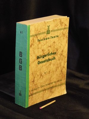 Bürgerliches Gesetzbuch mit Einführungs Ges., Verschollenheits Ges., Ehe Ges., Kindesannahme Ges., Wohnungseigentums Ges. Sachregister - Textausgabe -