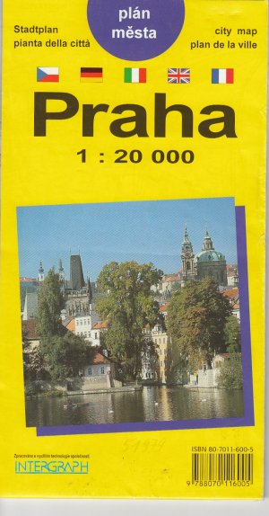 gebrauchtes Buch – Stadtplan Prag / Praha. Plan de la Ville, Plán Mesta, Pianta della Cittá, city map, plan Goroda, Maßstab: 1 : 20 000