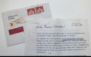 2-seitiger, eigenhändig signierter, maschinenschriftlicher Brief auf persönlichem Briefpapier ("Carl Zuckmayer, Saas Fee, Schweiz), datiert vom 9. Januar […]