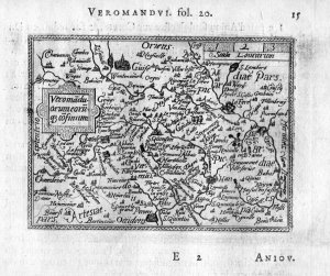 "Veromanduorumeorun confinium" - Vermandois St. Quentin Picardie map Karte carte