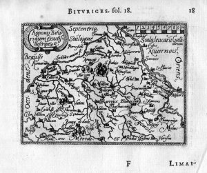 "Regionis Biturigum exactis descriptio" - Berry Indre Cher Loiret map Karte gravure carte