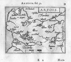 "Artois" - Artois Hesdin Arras Lens map Karte carte gravure