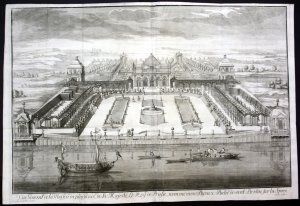 "Vue General de la Maison du plaisanee de la Majeste le Roy de Prusse " - Schloss Monbijou Berlin Panorama