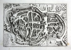 "S. Gallen" - St. Gallen Schweiz Karte map Plan