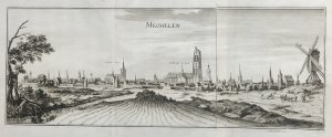 "Mechelen" - Mechelen Malines Belgique Belgien Belgium Panorama gravure