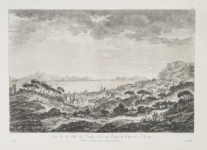 "Vue de la Ville de Naples Prise du Palais de Capo di Monte" - Napoli veduta Panorama Italia Italy Italien