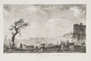 "II. de Vue de la Ville de Naples prise du Bastion appellé il Torrione del Carmine" - Napoli veduta Panorama Italia Italy Italien
