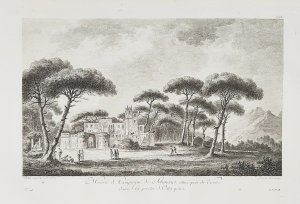 "Maison de Campagne de Solimenes, située pres du Vesuve dans la partie d'Ottayano" - Ottaviano Campania Napoli Vesuvius Italia Italy Italien veduta acquaforte