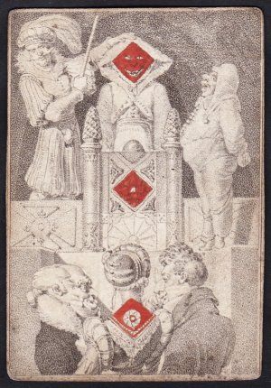 gebrauchtes Spiel – Spielkarten / Playing cards / cartes a jouer – Karo 3) / (3 of diamonds) - transformation playing card / Spielkarte / carte a jouer