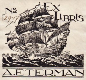 gebrauchtes Buch – "Ex Libris A. Eterman" - Schiff ship Exlibris ex-libris Ex Libris bookplate