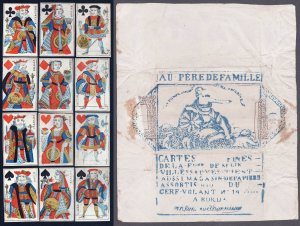 "Au Pere de famille / Cartes fines..." - playing cards Kartenspiel / Card game / Spielkarten / carte da gioco / cartes à jouer / jeu card deck game / alte Spiele antique card games