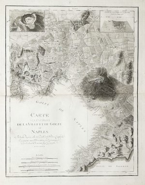 "Carte des Environs de la Ville et du Golfe de Naples" - Napoli Vesuvio carta map Karte Neapel Naples