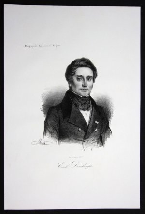 Emile Deschamps Dichter poet Frankreich France Lithographie Portrait