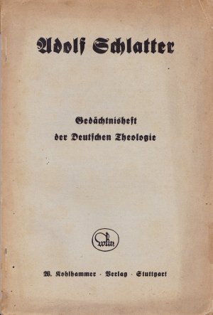 Gedächtnisheft der deutschen Theologie