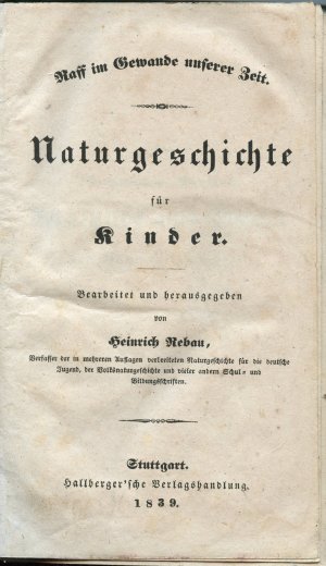 Naturgeschichte für Kinder. Raff im Gewande unserer Zeit.