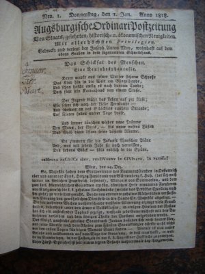 Augsburgische Ordinari Postzeitung - 1818