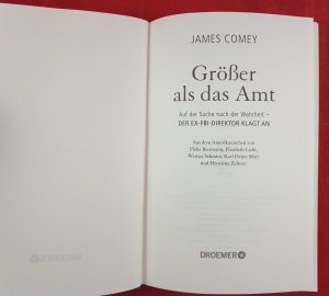 gebrauchtes Buch – James Comey – Größer als das Amt : Auf der Suche nach der Wahrheit - der Ex-FBI-Direktor klagt an