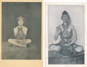 2 Indonesischer Javanesischer Tänzer - Tänzer aus Java Indonesien - Raden Mas Jodjana als Krishna + Roemahlaiselan in Sudhook selirå  ca. 1930