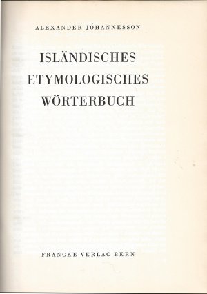 Isländisches Etymologisches Wörterbuch