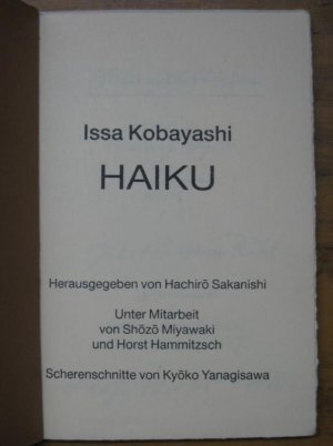 gebrauchtes Buch – Beyer, Andreas zu Issa Kobayashi hrsg – Nachdichtungen Haiku.