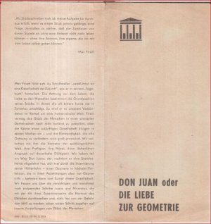 Programmzettel zu: Don Juan oder Die Liebe zur Geometrie. Komödie von Max Frisch. - Premiere: 25. November 1966. - Regie: Wolfram Krempel. - Darsteller […]