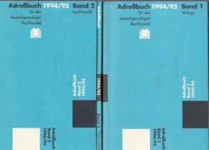 Adreßbuch  (Adressbuch) 1994 / 1995 für den deutschsprachigen Buchhandel 1988 / 1989. Komplett in 3 Bänden. Band 1: Verlage. Band 2: Buchhandel. Band 3: Organisationen. Buchhandels-Adreßbuch für die Bundesrepublik Deutschland. Adreßbuch des Österreichischen Buchhandels. Schweizer Buchhandel Adreßbuch. Verzeichnis des Buchhandels anderer Länder.