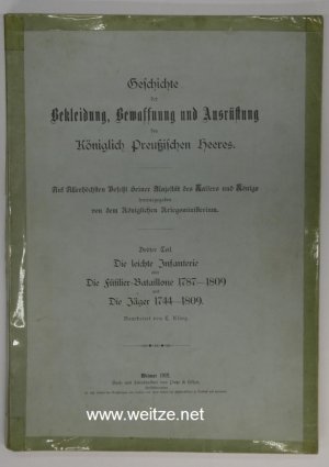 Geschichte der Bekleidung, Bewaffnung und Ausrüstung des Königlich Preußischen Heeres