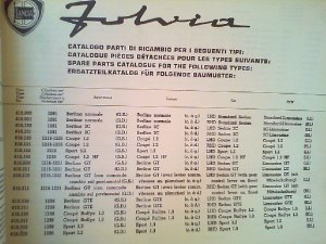 gebrauchtes Buch – LANCIA – Lancia Fulvia. Lancia Ersatzteilkatalog / Catalogo Parti di Ricambio. Für Lancia Fulvia.