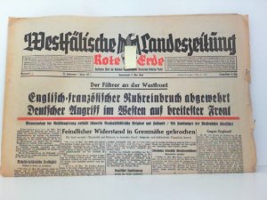 antiquarisches Buch – NSDAP  – Westfälische Landeszeitung Rote Erde, Folge 127, 11. Mai 1940 / 53. Jahrgang. Ausgabe G. Amtliches Blatt der Nationla-Sozialistischrn Deutschen Arbeiter-Partei.