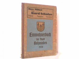 Einwohnerbuch der Stadt Holzminden 1938.