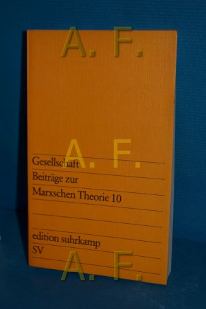 gebrauchtes Buch – Backhaus, H. G – Gesellschaft, Teil: 10. Edition Suhrkamp , 886