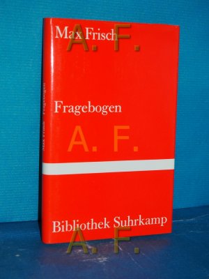 gebrauchtes Buch – Max Frisch – Fragebogen Bibliothek Suhrkamp , Bd. 1095