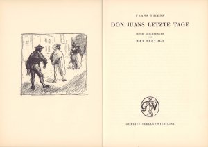 Don Juans letzte Tage. Mit 20 Zeichnungen von Max Slevogt.