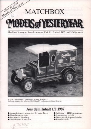 gebrauchtes Buch – Matchbox. Models of Yesteryear. HEFT 1/2 1987.