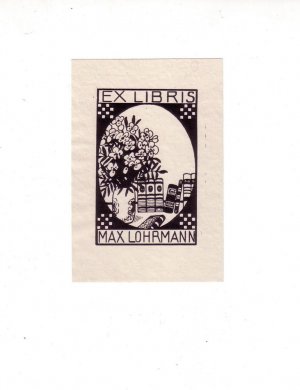 Exlibris (Künstler unbekannt). Ex Libris Max Lohrmann. Holzschnitt.