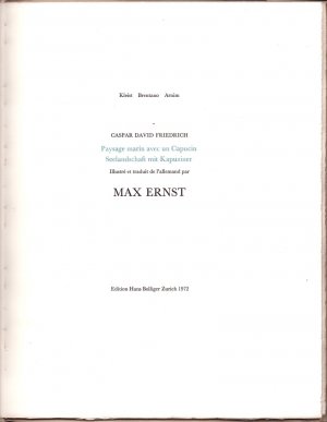 Caspar David Friedrich: Paysage marin avec un Capucin. Seelandschaft mit Kapuziner. Illustré et traduit de l