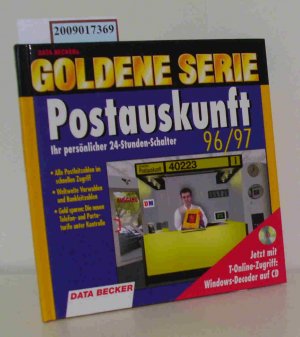 Postauskunft 96 97 : Ihr persönlicher 24-Stunden-Schalter   alle Postleitzahlen im schnellen Zugriff   weltweite Vorwahlen und Bankleitzahlen   Geld sparen: die neuen Telefon- und Portotarife unter Kontrolle   jetzt mit T-Online-Zugriff: Windows-Decoder auf CD / Istok Kespret