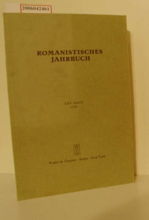 Romanistisches Jahrbuch XXV. Band (1974)