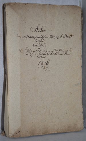 Acten des Stadtgerichts der Herzogl.-S. Stadt Eisfeld, betreffend die Prodigalitätserklärung des Bürgers und Metzgermeisters Johann Andreas Thau allhier […]