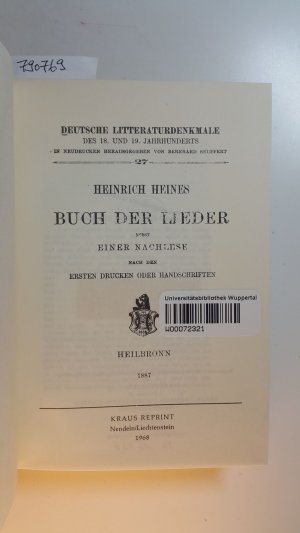 Deutsche Literaturdenkmale des 18. und 19. Jahrhunderts - Nummer 27 bis 28 (in 1 BUCH)