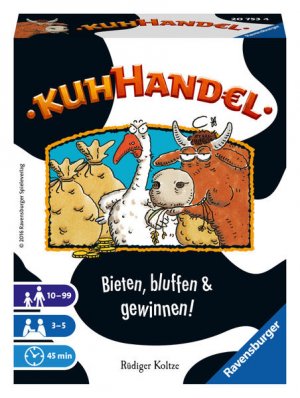 gebrauchtes Spiel – Rüdiger Koltze – Ravensburger 20753 - Kuhhandel, Auktionsspiel für 3-5 Spieler, Kartenspiel mit Kühen ab 10 Jahren, Versteigerung, White Bieten, bluffen &amp; gewinnen!